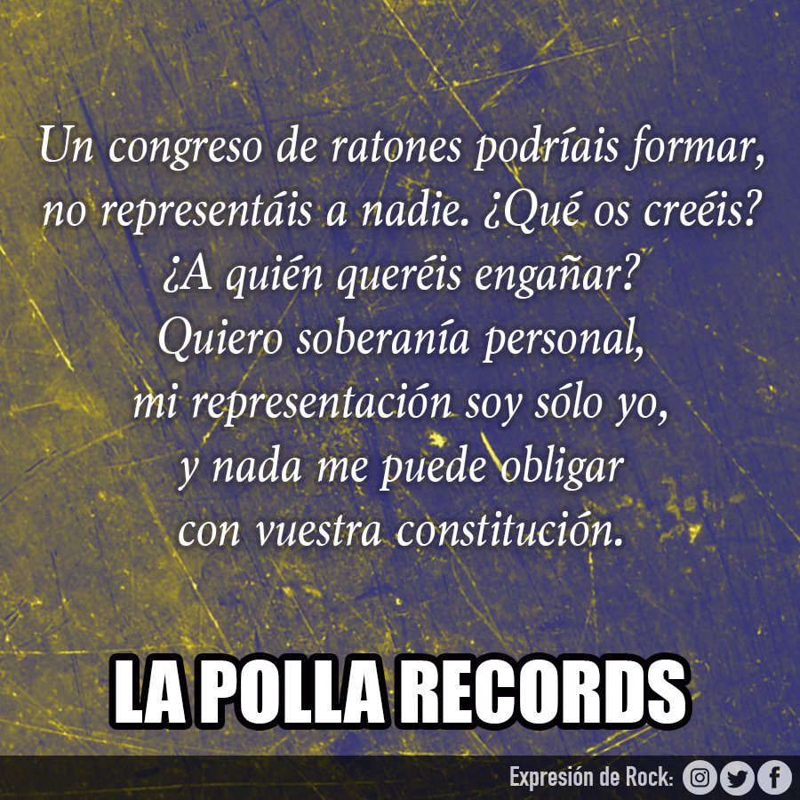 ExpresionDeRock's tweet photo. #LaPollaRecords - El Congreso de Ratones 🎵

#lapolla #evaristo #punkestatal #congresoderatones #gurtel #lyrics #evaristoparamos #gatillazo https://t.co/at2wDq2CH5