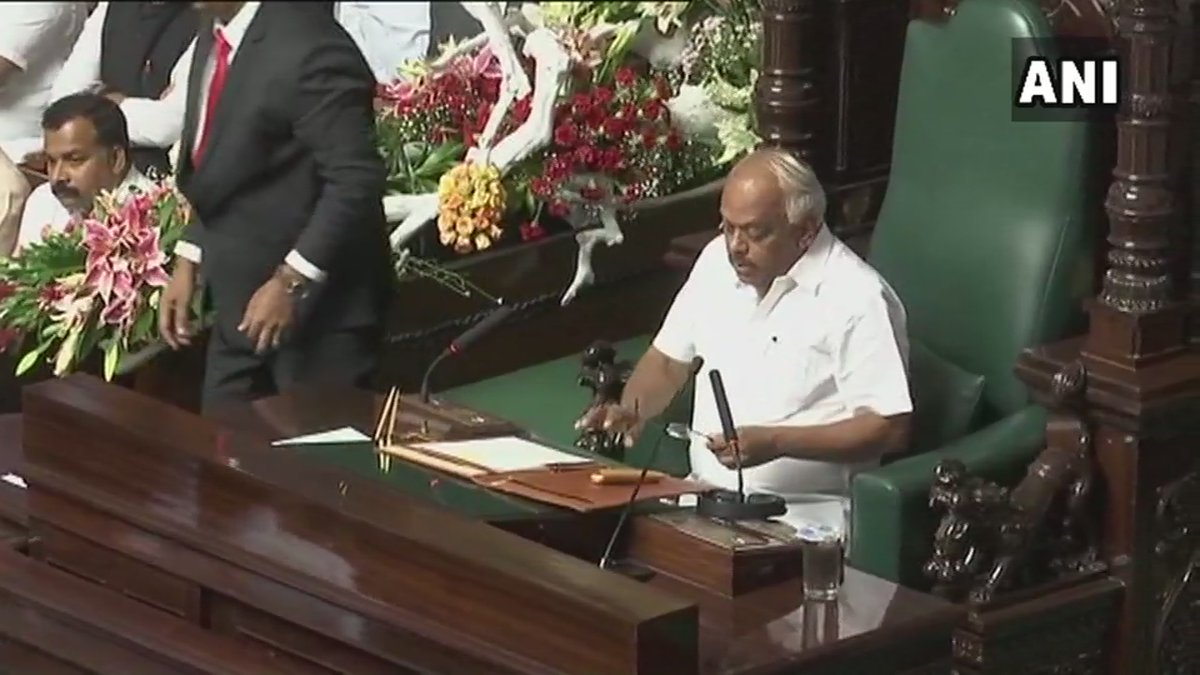 Congress' Ramesh Kumar elected as Speaker of Karnataka Assembly (ANI) 

#KarnatakaVerdict #KarnatakaFloorTest #KarnatakaElections2018