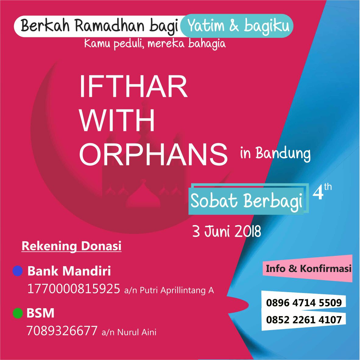 IFTHAR WITH ORPHANS ~kamu peduli, mereka bahagia^-^