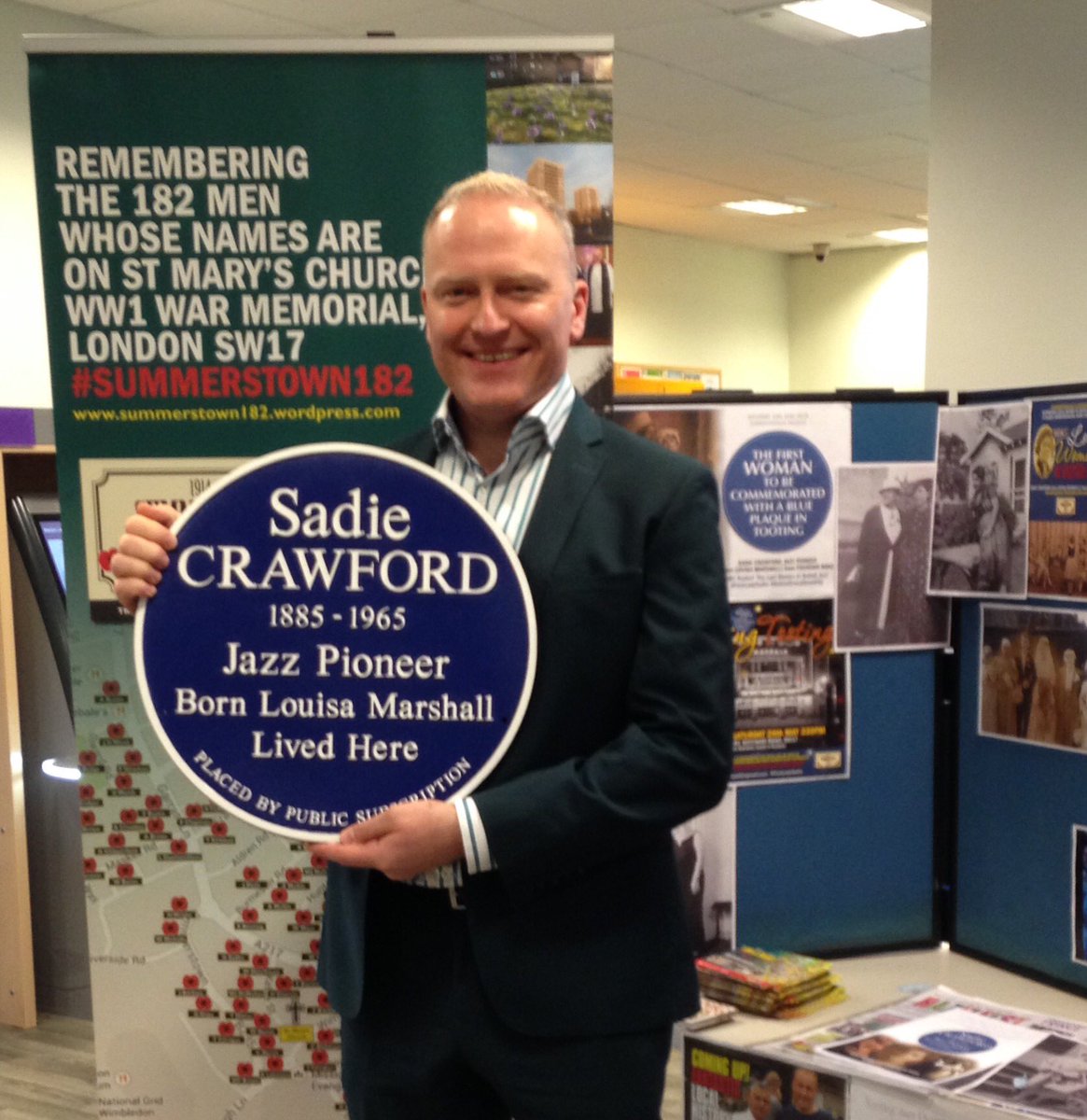 summerstown182's tweet image. TOMORROW is &apos;Sadie Saturday&apos;! Get in the mood for #SadieCrawford #Tooting Plaque by hearing her story, told by great-nephew Stephen Willis #TootingLibrary 2pm Then, join me on #EntertainingTooting Guided Walk 330pm @wandsworthlibs @wandbc #WandsworthHeritageFestival