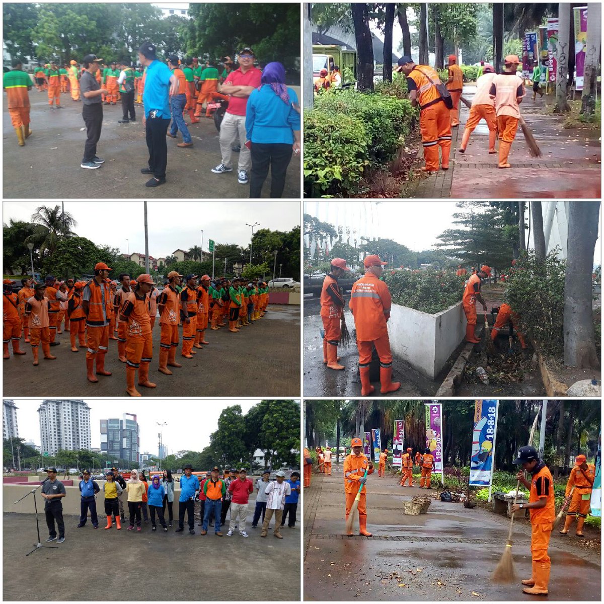 KelPadTimJU's tweet photo. Giat Kerja Bhakti dalam rangka menyambut asean games
#hpsnjakartautara 
#wkju
#camatpademangan
#ppkkemayoran
#paralurahdanstaff
#kasatlakkecamatan
#satpolpp
#dishub
#ppsu
@Sepanjang Jalan Benyamin Sueb (wisma atlit) https://t.co/RtbhQXveMQ