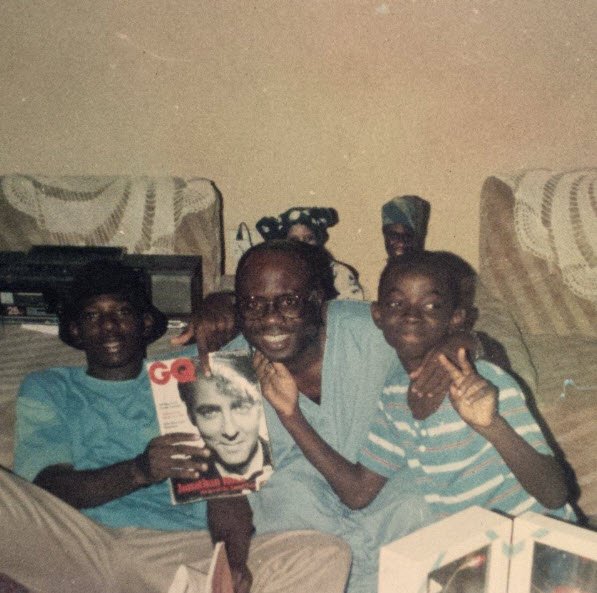 abiola2s's tweet photo. And Happy birthday to my dearest 'baby brother' who turns a big boy 37 &amp; now a Father of 2 himself... Wow!!!  That's him on the right as a skinny 10 year old. https://t.co/Q8X9iw3kC9