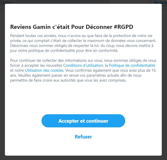 jeffpillou's tweet photo. Ce que je lis quand je dois accepter les nouvelles politiques de sécurité des GAFA. #RGPD https://t.co/nifn8nlHEp