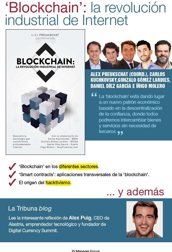 ManagerFocus_'s tweet image. 📖‘Blockchain’: la revolución industrial de Internet

Incluye el resumen de 'Blockchain' y La Tribuna de Alex Puig de @alastria_es 

Descúbrelo en
➡️managerfocus.com/libros/blockch…

‘Blockchain’ de @Gestion2000 seleccionado #ManagerFocusBestOfTheBest🎖