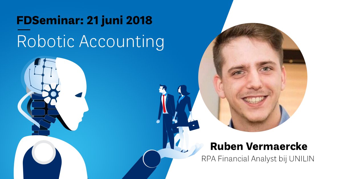 Een nieuwe naam voor het seminarie Robotic Accounting op 21 juni: Ruben Vermaercke van <a href="/UnilinGroup/">Unilin</a> geeft ons een algemene introductie van #RPA

Info &amp; tickets: ow.ly/lXUK30kba36