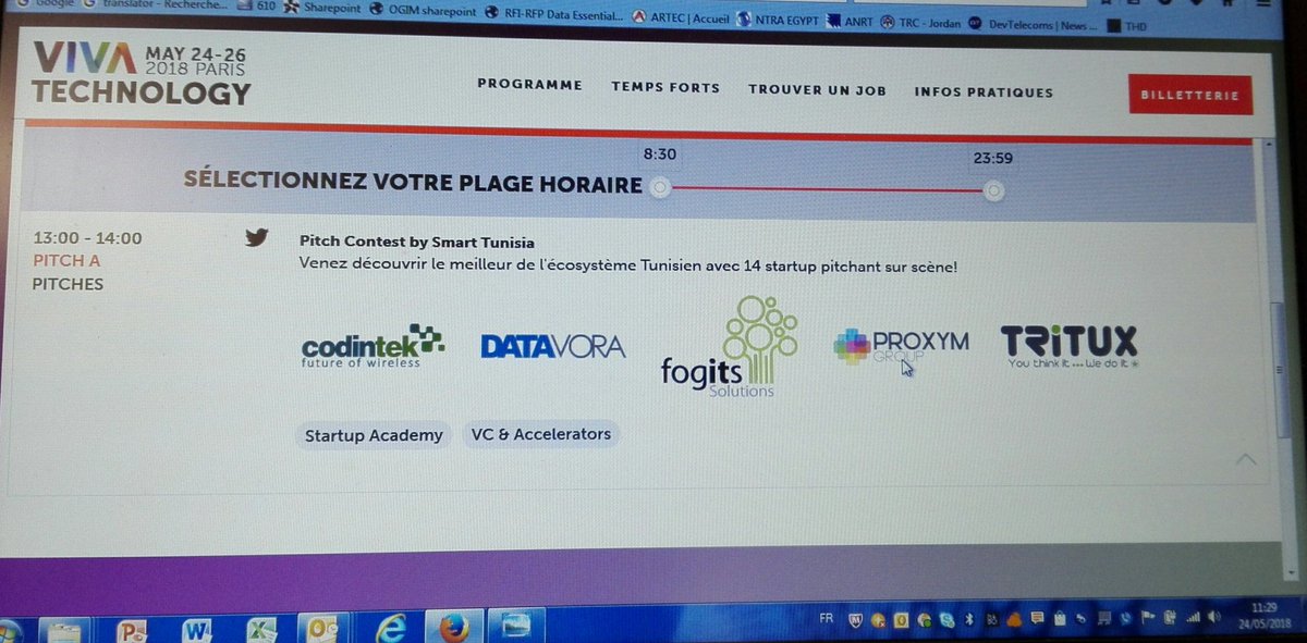 Gwesmi's tweet photo. Tunisia will be on the mic tomorrow at 1pm. Don't miss the slot. #VivaTech2018 #datavora #startups #Tunisia https://t.co/L8v60DbnZf