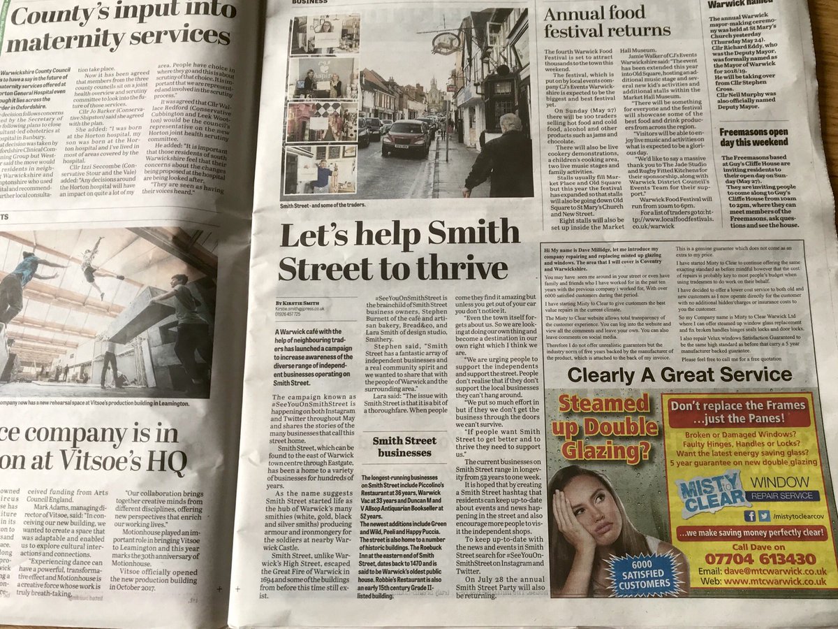 We’re so excited! We made the <a href="/Warwick_Courier/">Warwick Courier</a> this week with our #SeeYouOnSmithStreet campaign <a href="/SmitherySpace/">Smithery</a> <a href="/GreenandWildOne/">Flo</a> <a href="/Textileanarkist/">Textileanarchist</a> <a href="/aspirestyle/">Aspire Style</a> <a href="/PeeliLtd/">Peeli</a> <a href="/ilpiccolinos/">Il Piccolinos</a>