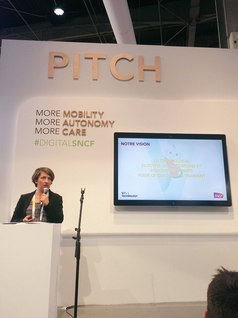 ConnectGares's tweet photo. #VivaSNCF @mariecaroline : "Notre conviction c'est que la #technologie doit fluidifier les opérations et redonner du temps aux voyageurs pour ce qui compte" #VivaTech https://t.co/VQIVVzdJDz
