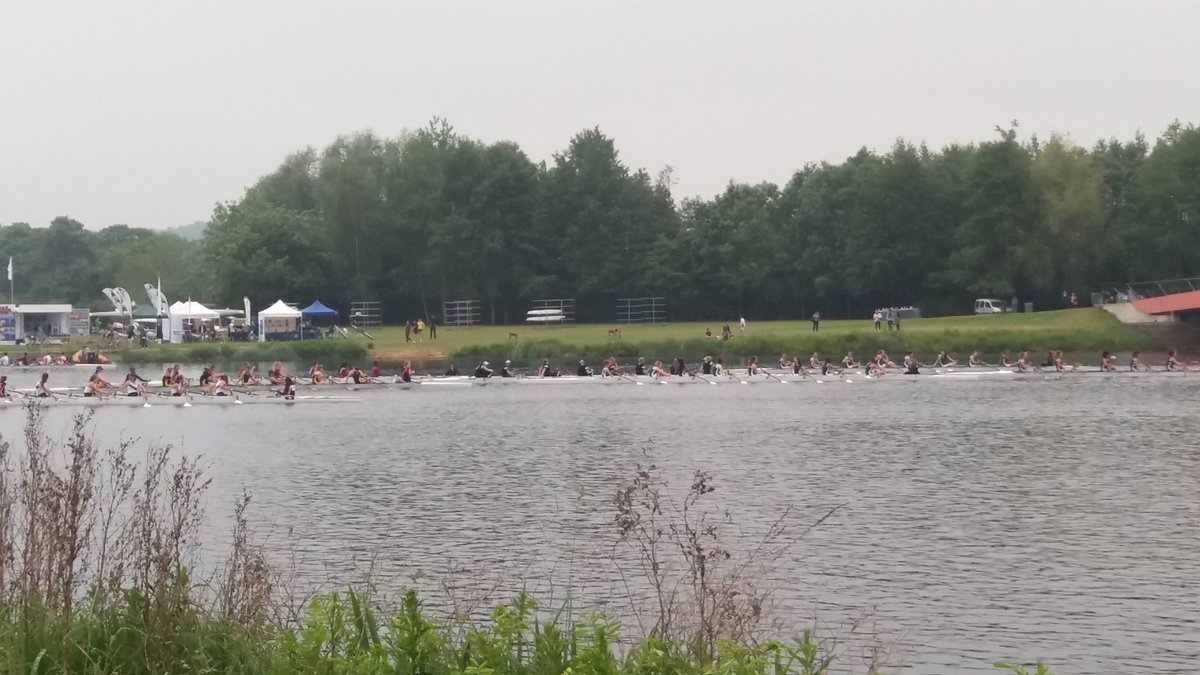 A bit dull and cloudy at Dorney. J14 girls into A final. J15 girls into semis.