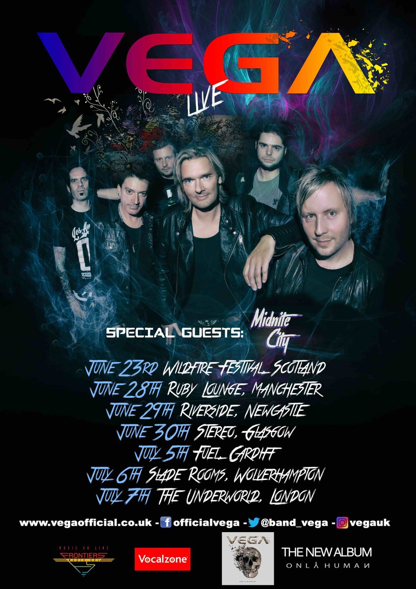 . <a href="/band_vega/">VEGA</a> playing some U.K. dates starting about a month from now! Who's going to catch a show? More info &amp; ticket links here: vegaofficial.co.uk PLUS, their awesome new album, #OnlyHuman is OUT NOW! Hear it here:  radi.al/OnlyHuman