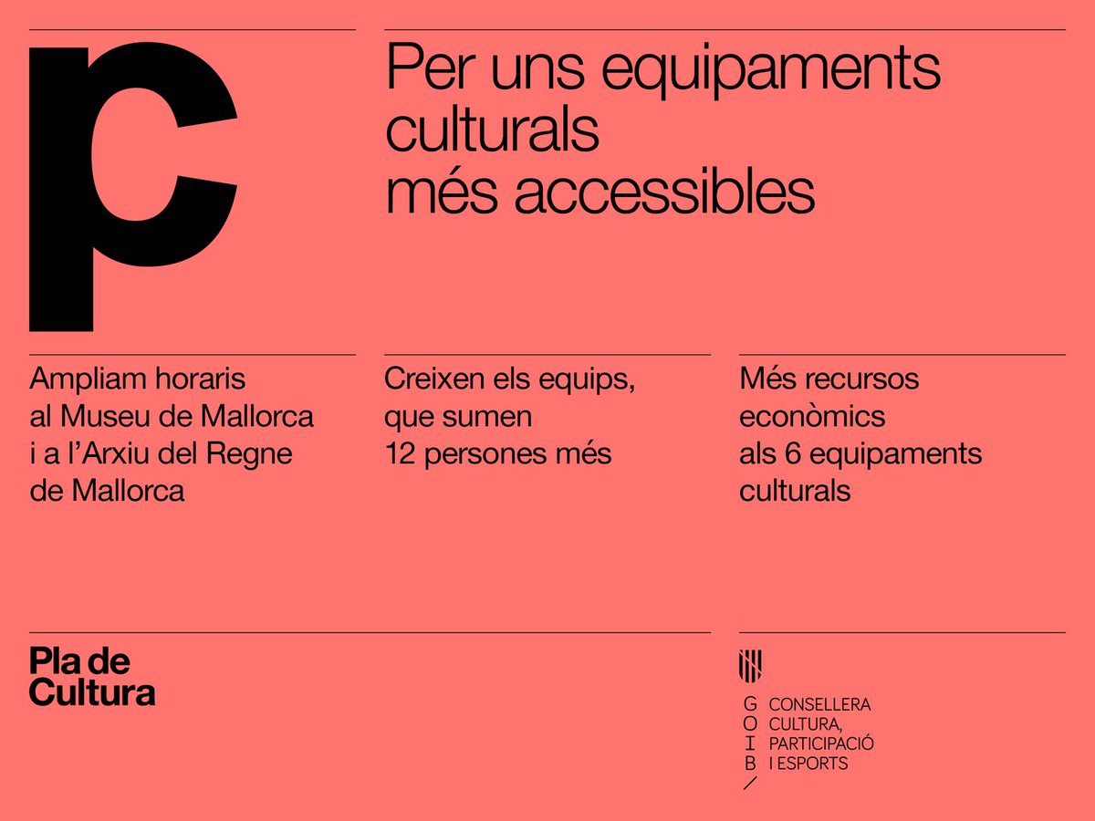 CulturaGOIB's tweet image. Del Pla de Cultura a l'acció cultural

✔ #PlaCulturaIB