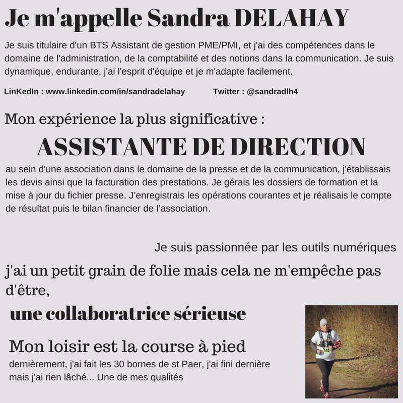 sandradlh4's tweet photo. Hello twitter, #i4EmploiR toujours à la recherche d'un poste #assistanteadministrative ou #aidecomptable en CDD ou CDI sur #rouen et ses environs. Je vous remercie par avance et une bonne fin de journée ....
LinKedIn : https://t.co/LQDYn2WLrX https://t.co/vyS7Ak96DW