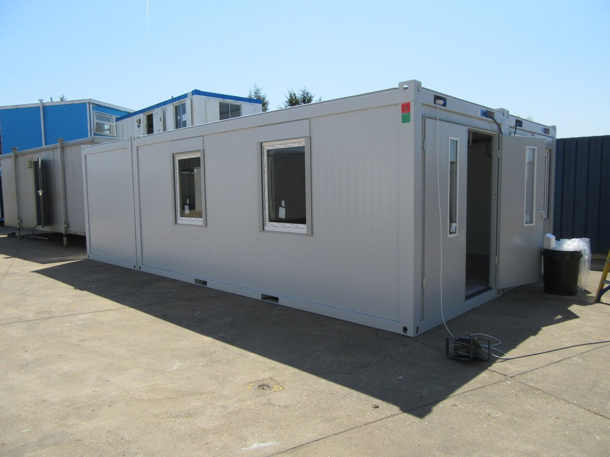 cabins_gb's tweet photo. Flat pack 3 bay #modular building from #Austria being #constructed at our depot before delivery to Huntingdon #containex https://t.co/ZgslI49xG1