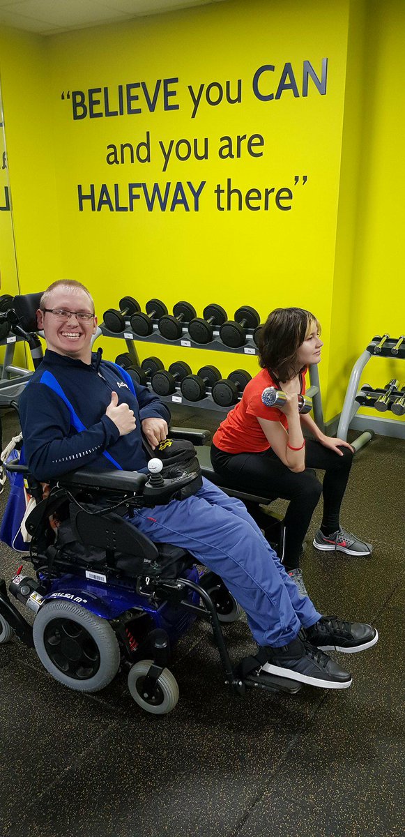 DRFITNESS11's tweet photo. here are some photos from second training session with Phoebe #DisabilityFittness #BradleyStokeLeisureCentre #inspirational #Bristol https://t.co/sit4zf6JEg