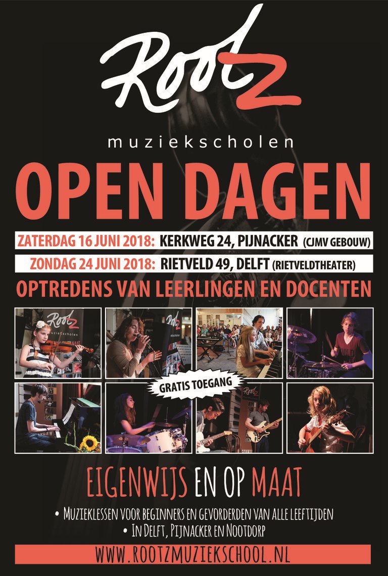 Rootzmuziek's tweet photo. Honderden Rootzleerlingen gaan optreden op de open dagen. 16 juni in Pijnacker en 24 juni in Delft. Kom ook kijken en luisteren! https://t.co/Tb1Gt6ZSi6