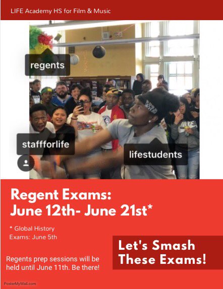 LIFEAcademy2018's tweet photo. Our #LIFErs are ready smash their regents! Who's with us? #RegentsSmash💪 #LifeAtLIFE https://t.co/2de9uQAuMj