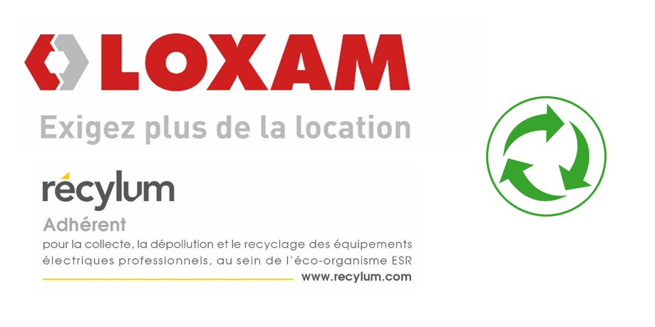 Recylum's tweet photo. Loxam mobilisé pour le #recyclage de son matériel électrique #DEEE ♻️👍➡️ https://t.co/AYSyRiSGrX https://t.co/rP4eu4lNqn