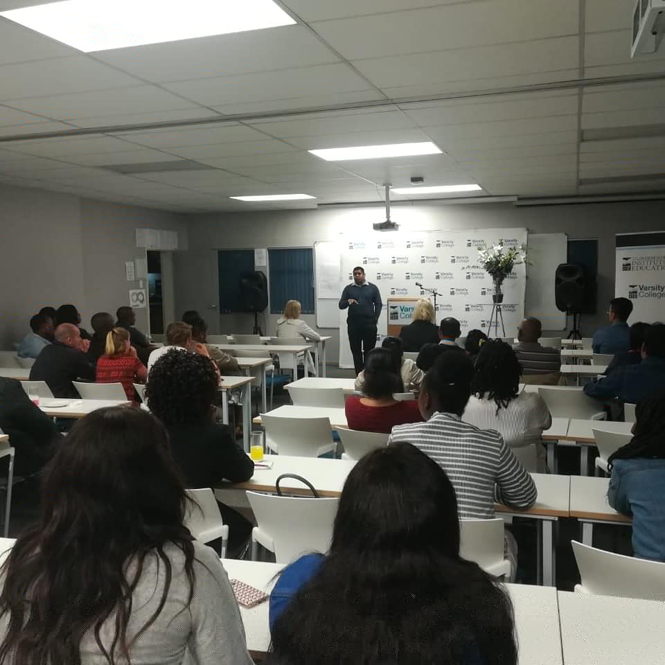 Varsity_College's tweet photo. The IIE's #VCPMB hosted an incredible Law Evening last night. With guest speaker,and former lecturer, Woshen Padayachee, everyone walked away knowing  what to expect from the wide world of law and how they can make a name for themselves. #VCLawEvening https://t.co/h9Y16sp61N