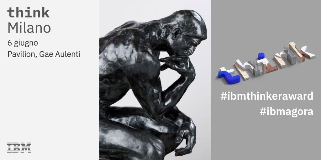 lucapolichetti's tweet photo. A #thinkMilano il 6 giugno appuntamento con Agorà 4.0 per mettere a fattor comune riflessioni e visioni sul presente e futuro dell'innovazione
https://t.co/l43yuyZwEQ
#ibmthinkeraward #ibmagora #IBM
 https://t.co/JLCl8wff28