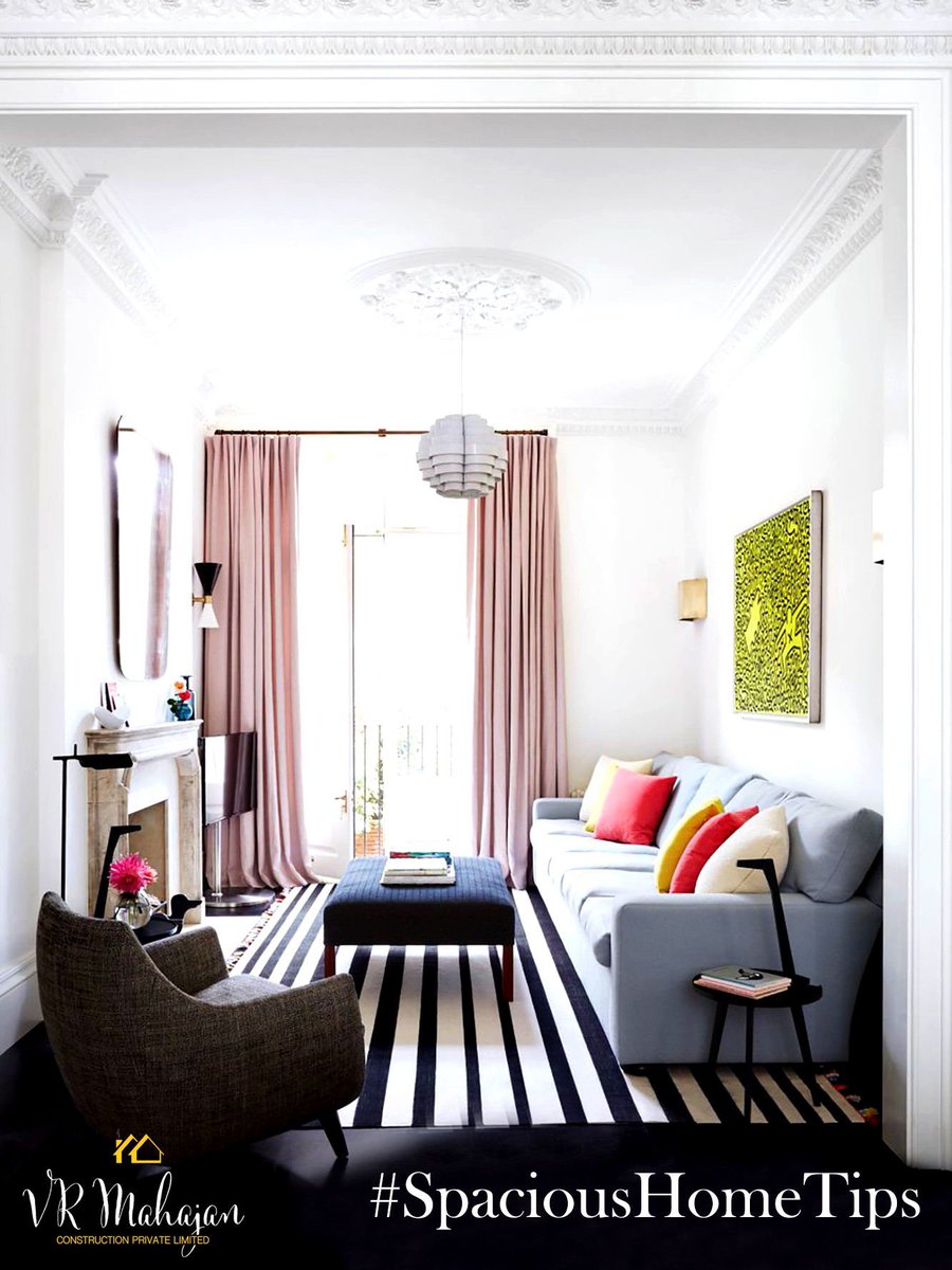 To make your entire space look more grand &amp;, your ceilings appear higher, install your curtain rods close to the ceiling rather than placing them directly above your windows! ❤️
We can help you build  your dream home, visit: vrmconstructions.com for details. #interior #home