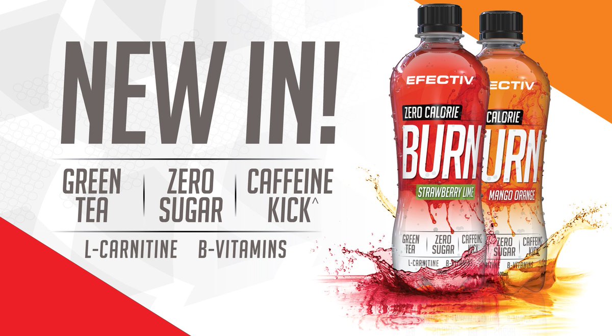New from <a href="/EfectivNutri/">Efectiv Nutrition</a> Zero Calorie Burn, available in two great flavours, Strawberry Lime and Mango Orange.