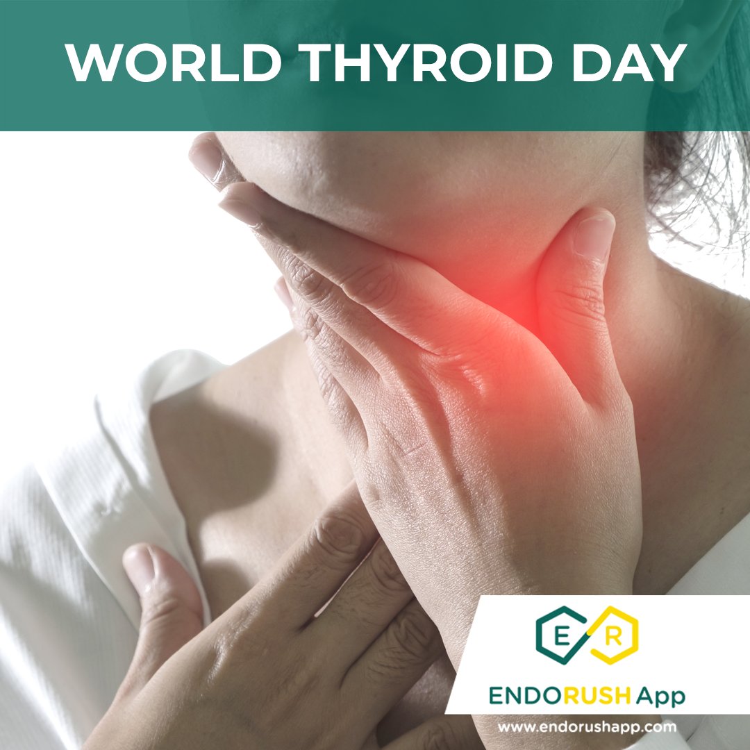 EndoRush_App's tweet photo. Today is World Thyroid Day. Up to 300 Million people experience problems with their thyroid gland although half are presumed to be unaware their condition. 
Get aware and manage the problem on time. 
https://t.co/xWJiiyTNpg 
#thyroid #Awareness #HealthyLiving #endorushapp https://t.co/YNOM0jfZYS