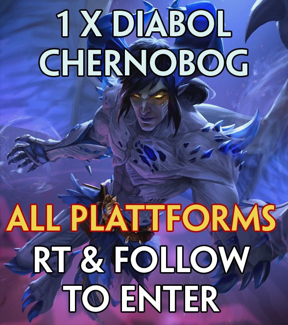 MrNone_lp's tweet photo. Smite Skin Giveaway 

~~~~~~~~~~~~~~~

  1 x Diabol Chernobog

~~~~~~~~~~~~~~~

       All Plattforms

~~~~~~~~~~~~~~~

   Rt &amp; Follow to Enter

~~~~~~~~~~~~~~~

   Ends on 28.05.2018 https://t.co/D9Qvbeh5Q8