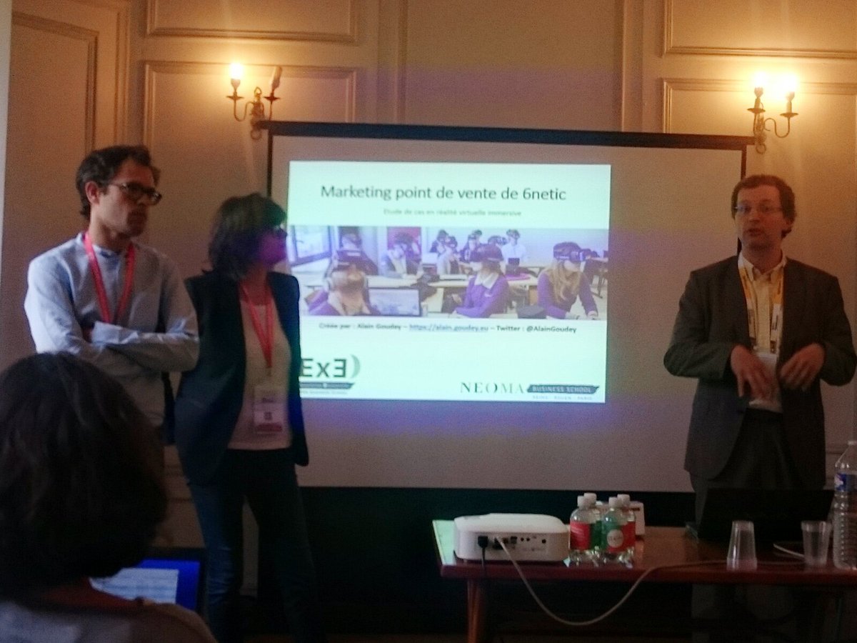 Antoine_Chollet's tweet photo. "Marketing point de vente de 6netic : étude de cas en réalité virtuelle immersive", présentation de @AlainGoudey et ses collègues de @NEOMAbs à #management2018. #Marketing #realtitevirtuelle @MarieMalouWeber https://t.co/dzhvJRyq8j