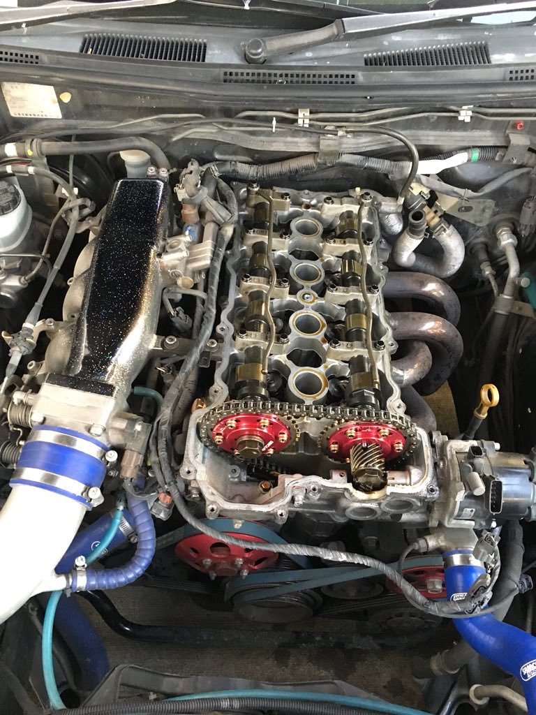 ボビーシュウ シルビア乗りのお友達を増やそうキャンペーン Naのs14シルビアです 最近 前期顔から後期顔に変えました S15オーテックエンジンのヘッドをベースにメカチューン Tomeiハイカム In Ex 280 リフト量12 0mm Nvcsは外してます シルビア S14