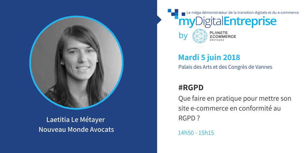 C'est LE sujet du moment. Nous parlons bien sûr du #RGPD ! 
Rendez-vous le 05 juin, à #MyDigitalEntrepriseBZH pour la conférence "Que faire, en pratique, pour mettre son site e-commerce en conformité au RGPD ?" avec <a href="/NM_Avocats/">Nouveaumonde Avocats</a> 
Plus d'infos ➡️ bit.ly/2LuAMqH