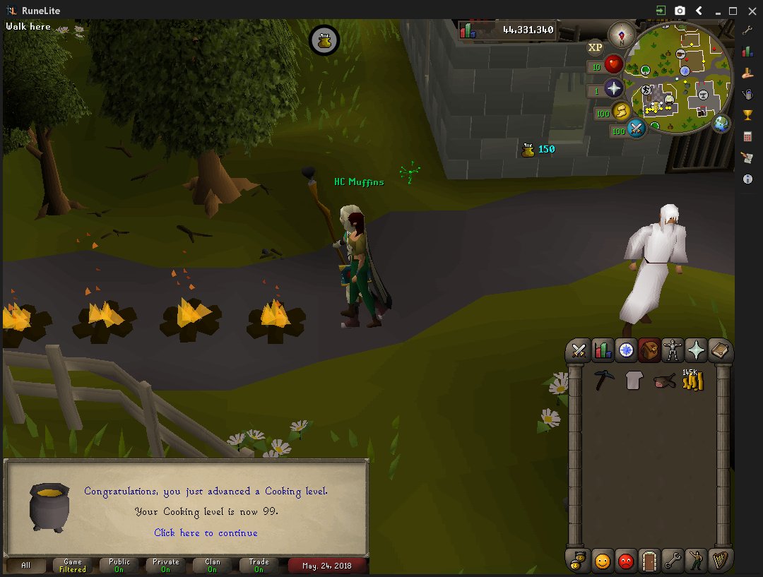 SendNuux's tweet photo. Forgot to post this yesterday 😃 3 99's knocked out now! Featuring Laura's new hardcore. @Violated_RS #99cooking #osrs #skiller https://t.co/SpV17HBVa6