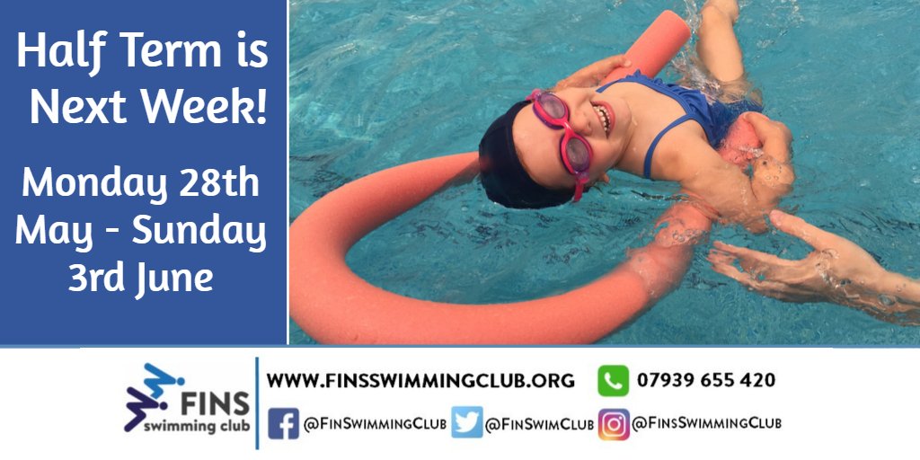 FinsSwimClub's tweet image. #HalfTerm is coming! We hope you all have a lovely half term and look forward to seeing all of our swimmers from Monday 4th June!

Our #IntensiveLessons and #StrokeWorkshops are running Monday to Friday next week and we are excited to see all of those attending! 🏊‍♀️🎉