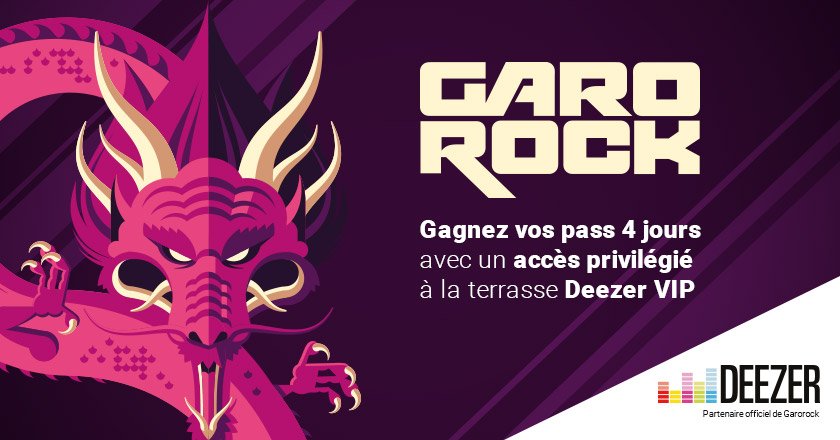 DeezerFR's tweet photo. Gagnez vos pass 4 jours pour @Garorock (@Indochinetwitt, @DJSnake, @EddydePretto, @Angele_vl...), mais aussi l'accès à notre terrasse avec une vue imprenable sur la scène #GaroclubDeezer ➡️ https://t.co/9y3fkzpgW3 🙌🎤 #DeezerVIP
🎶 Concours réservé aux abonnés 🎶 https://t.co/jSCZHMDMsU