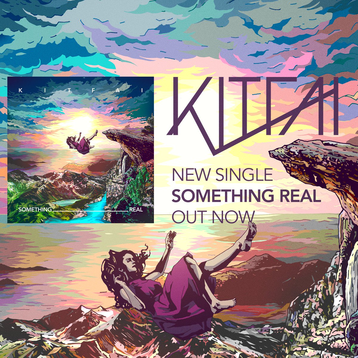 Kitfai_music's tweet photo. We're so excited to announce that Something Real is now available on all platforms! Stream and share! 
Special thanks to @deformatno for amazing artwork ♥️♥️
https://t.co/S26pK9kazK https://t.co/aF8IbxKBHs