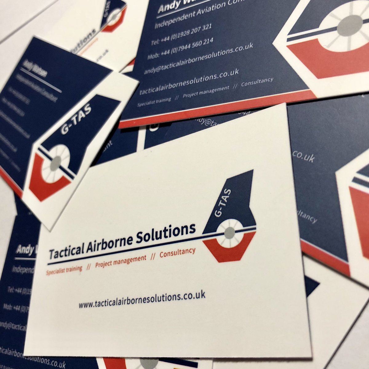 wattagemedia's tweet photo. Delivery time!! 📦 Business cards hot off the press for Tactical Airborne Solutions... the latest client to choose @wattagemedia! We’ve designed their logo, stationary and now working on their new website #WeAreWattage https://t.co/KJesZf5qz8