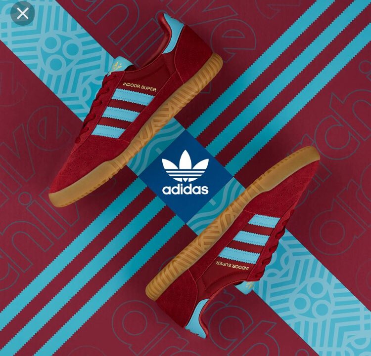 claret and blue adidas trainers