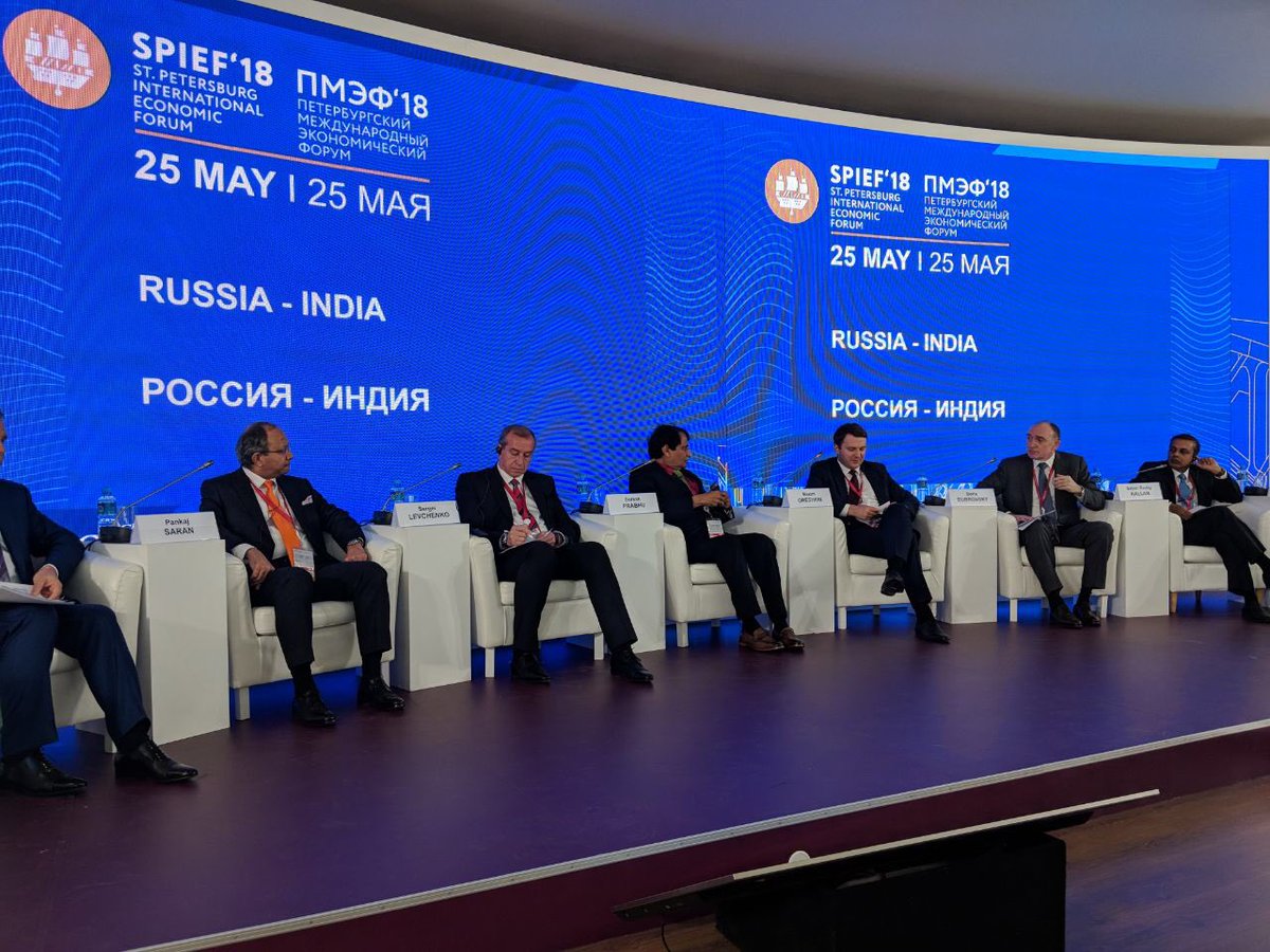 sureshpprabhu's tweet photo. Participated in the India Russia Business Dialogue at #SPIEF2018.
Spoke about the huge potential two countries hold in the areas of agriculture, services, knowledge industry,innovation etc. https://t.co/ND5gkX28EI