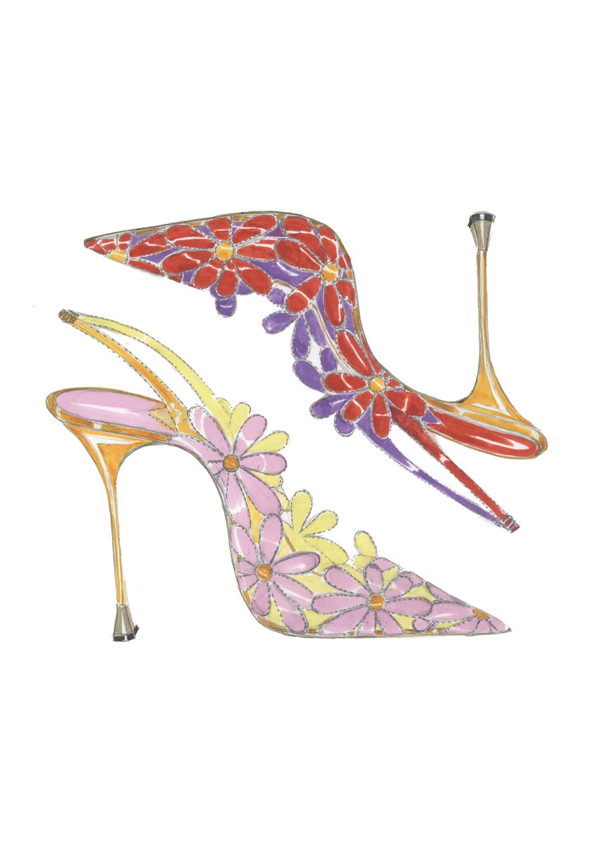 manolo blahnik flower shoes