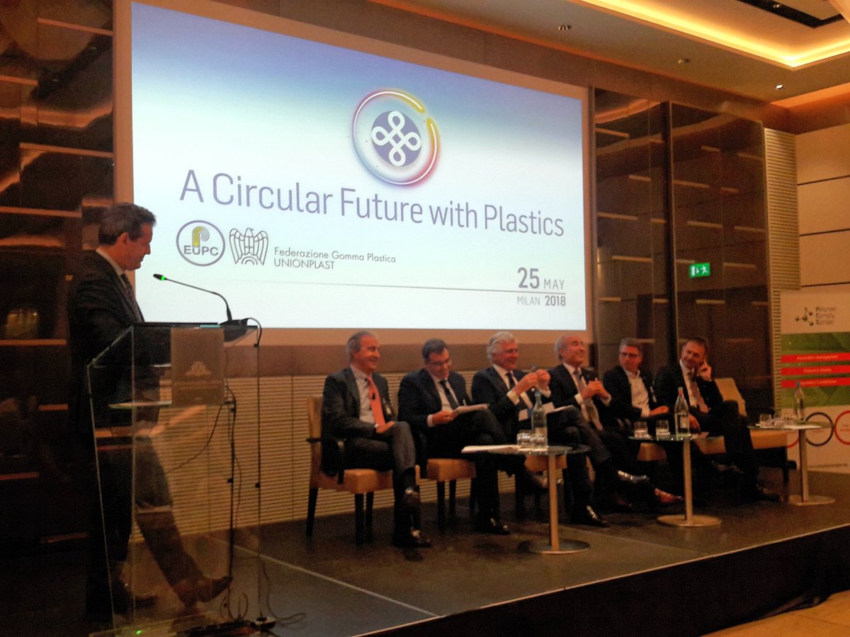 EuPCplastics's tweet photo. The panel debate is in full swing: plastics raw material producers, converters and brand owners discussing together about collaboration in the value chain to achieve a more circular plastics economy! #CFPlastics https://t.co/0KxLb5RXuj