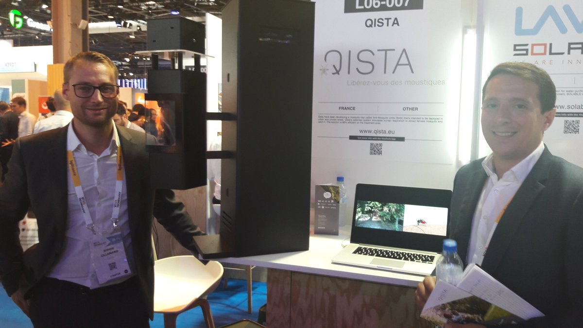 ClimateKIC_Fr's tweet photo. #VivaTech2018, les #startups du programme d'#Accélération @ClimateKIC propagent leur #innovation: @qista_technobam, avec sa borne de demoustication offrant 1 réduction de 88% des risques de #dengue, #paludisme, et autres nuisances dues aux piqûres de #moustique type tigre... https://t.co/9JFR5g0nLO