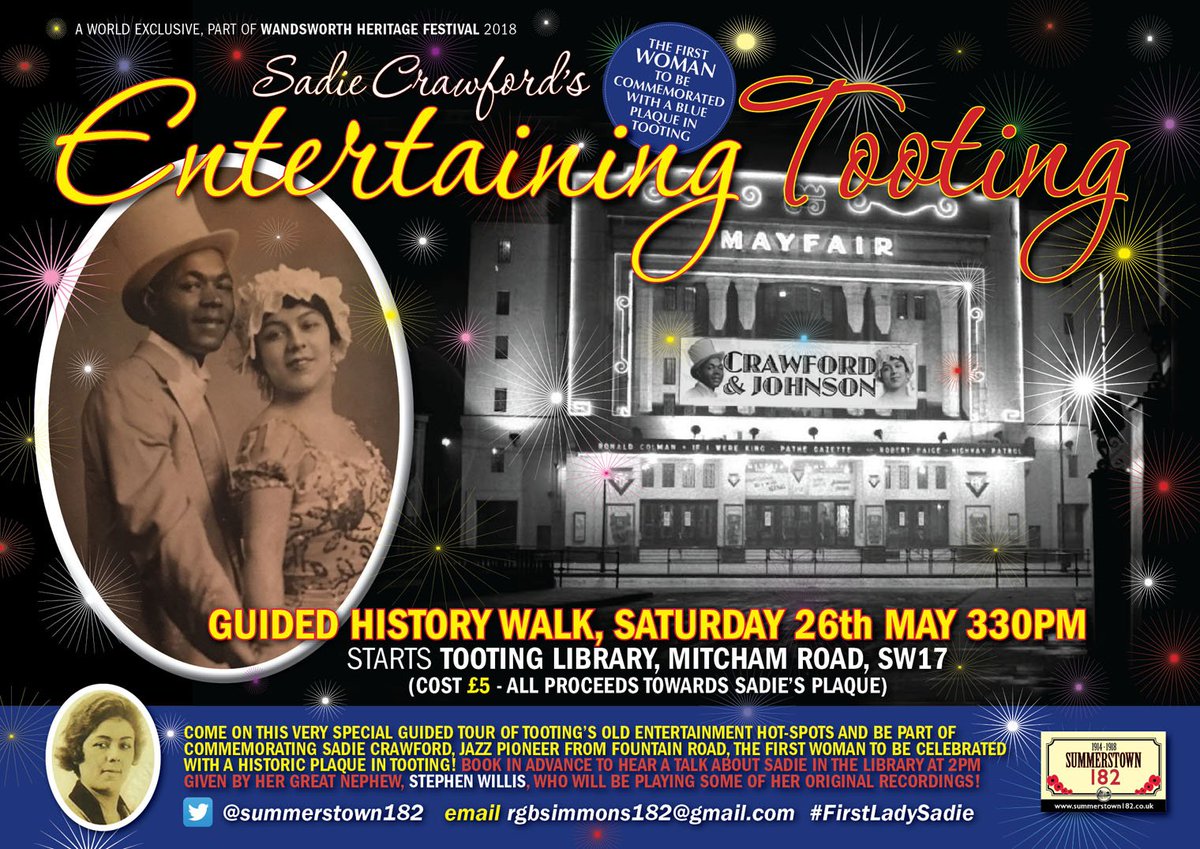 summerstown182's tweet image. BREAKING NEWS! On tomorrow&apos;s #EntertainingTooting Tour, exclusive insights from family of John Roberts, manager of Tooting Granada Cinema in 1930s @GalaTooting  Starts 330pm from #TootingLibrary #WandsworthHeritageFestival #FirstLadySadie