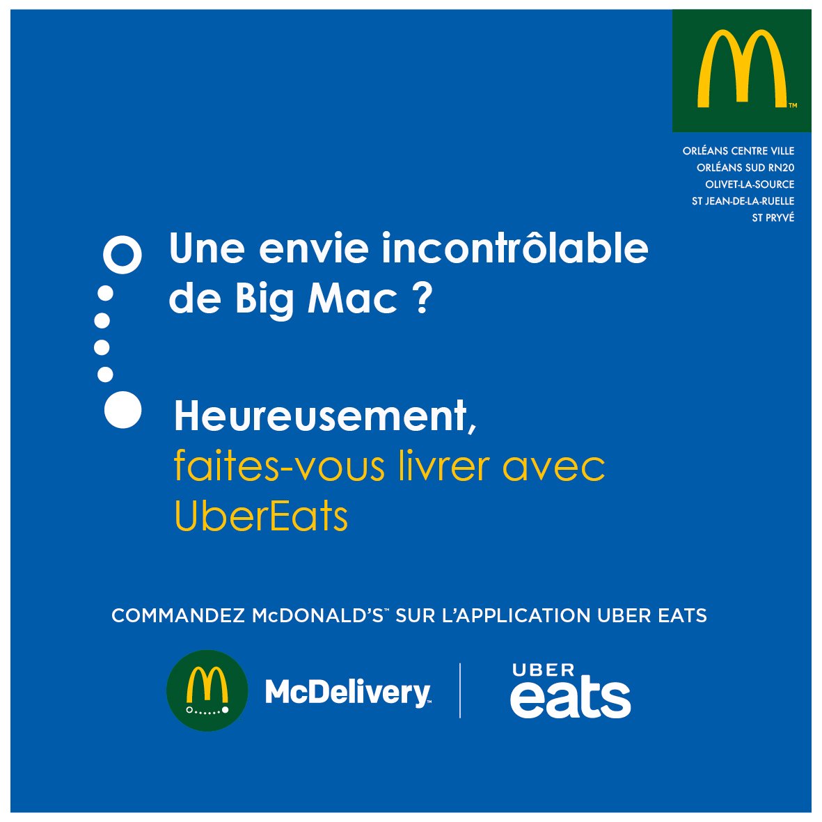 McDo_Orleans's tweet photo. Votre McDo livré à la maison ou au bureau ? 
Téléchargez l'app UberEats 📲

https://t.co/M721ljxUzb https://t.co/04iuDFsztF