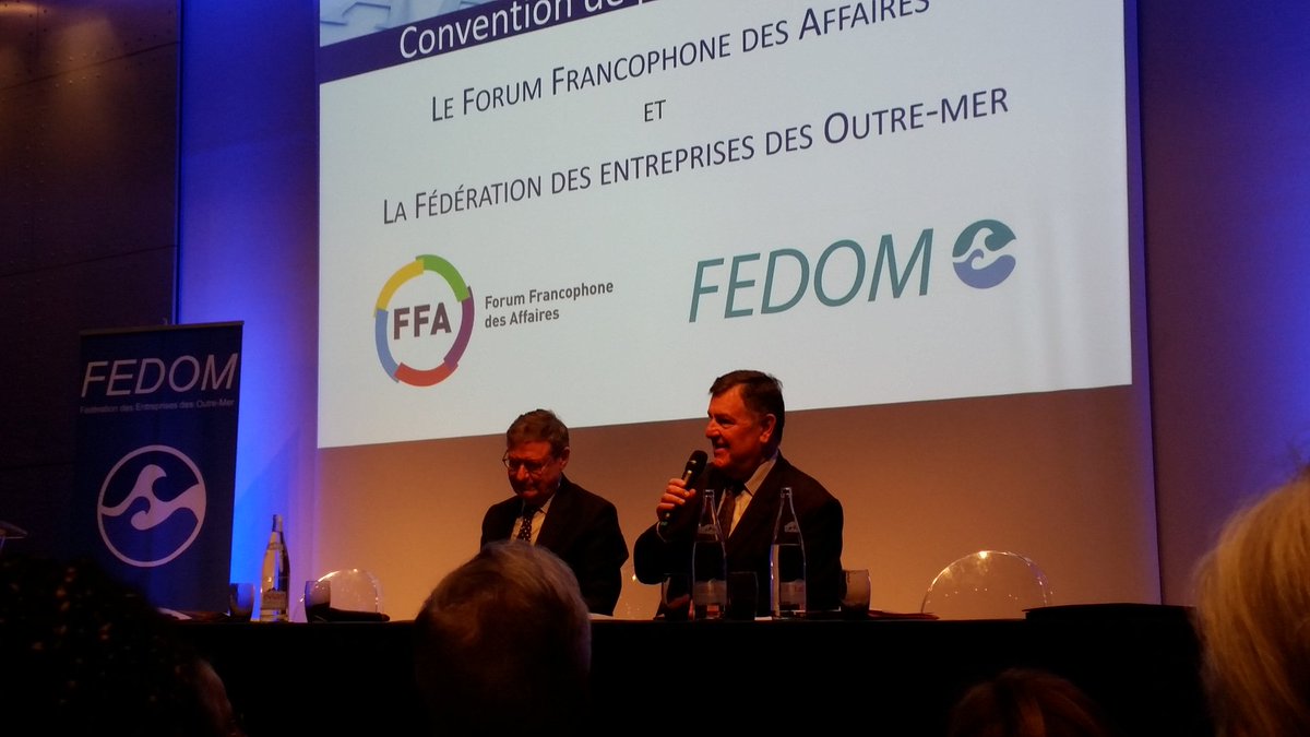 #AGFedom Signature d'une convention entre <a href="/LA_FEDOM/">Fédération des Entreprises des Outre-Mer (FEDOM)</a> et le Forum francophone des affaires