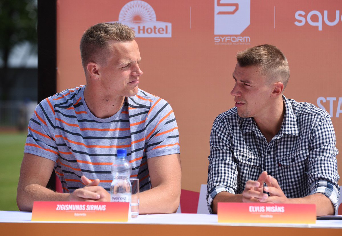 zsirmais's tweet photo. Preses konference #RīgasKausi 2018 Daugavas stadionā. Saulaina diena, un tāda tiek prognozēta arī sacensību dienā - 29.maijā! ☀️

#ZigismundsSirmais #LVS #šķēpmešana #javelinthrow
📷 Romāns Kokšarovs https://t.co/iYW6HqOqRN