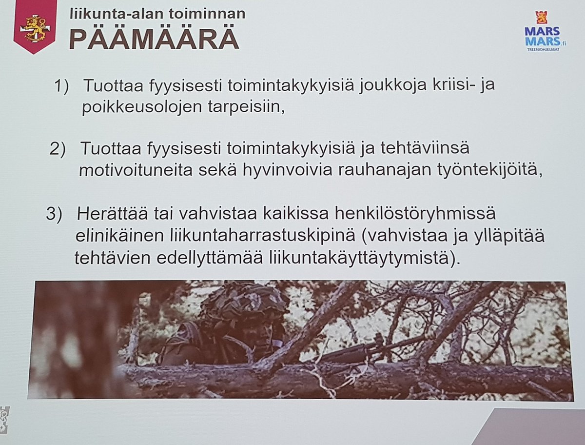 tyoterveys's tweet photo. Noin 20000 varusmiestä koulutetaan vuosittain. Heistä tulee sen jälkeen työvoimaa työelämään, taustoittaa @KPihlainen @Puolustusvoimat  #qe2018 #QuantifiedEmployee #työkyky #liikunta https://t.co/ZTaXSkerkA