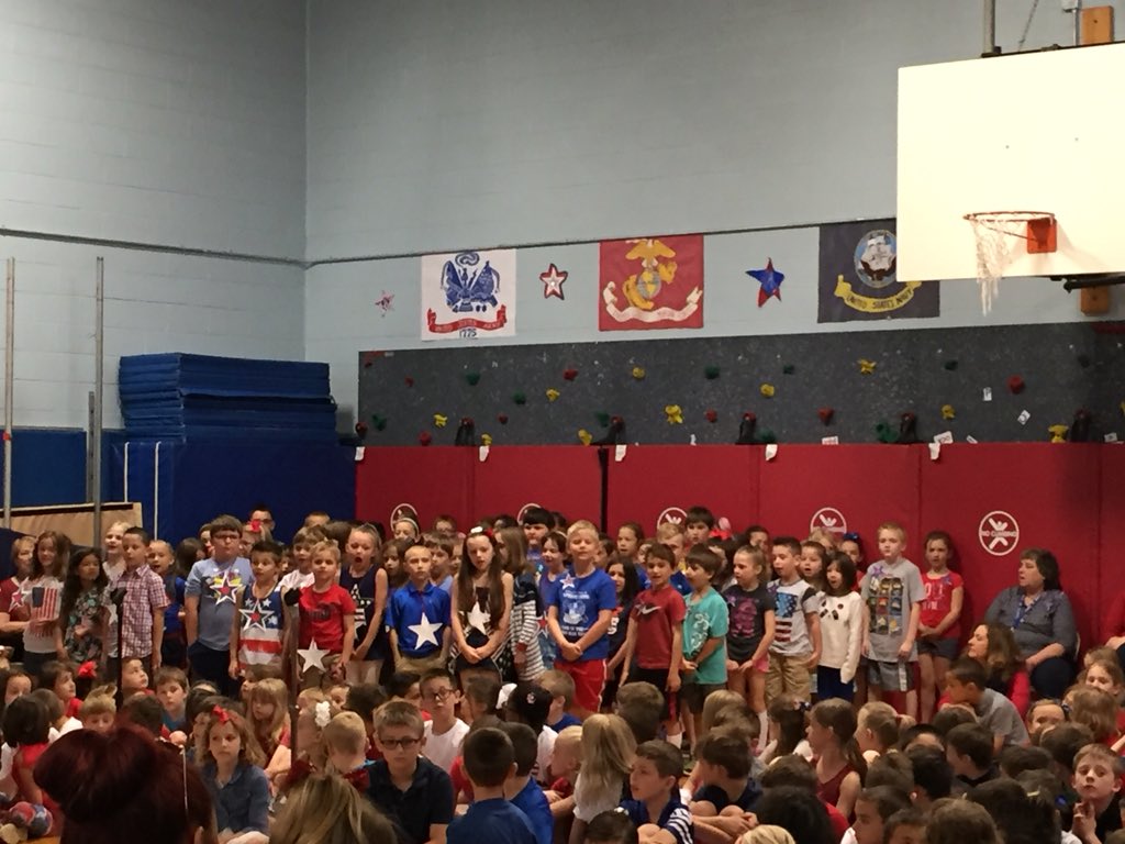 jwolff_nasd's tweet photo. KBES  students singing patriotic songs before former Captains n Brodt played taps. #Thanksforyourservice https://t.co/DxyVIkpY8S