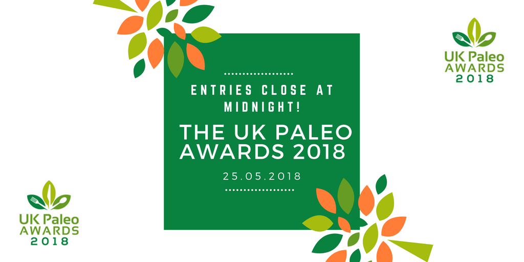 Only 12 hours left!!! Entries for the 2018 #ukpaleoawards close TONIGHT at midnight - don't miss out on the toughest UK health awards! 

It only take 10 minutes to enter, one simple form to complete.

Enter now!: ukpaleoawards.co.uk/how-to-enter/e…

#paleo #paleouk