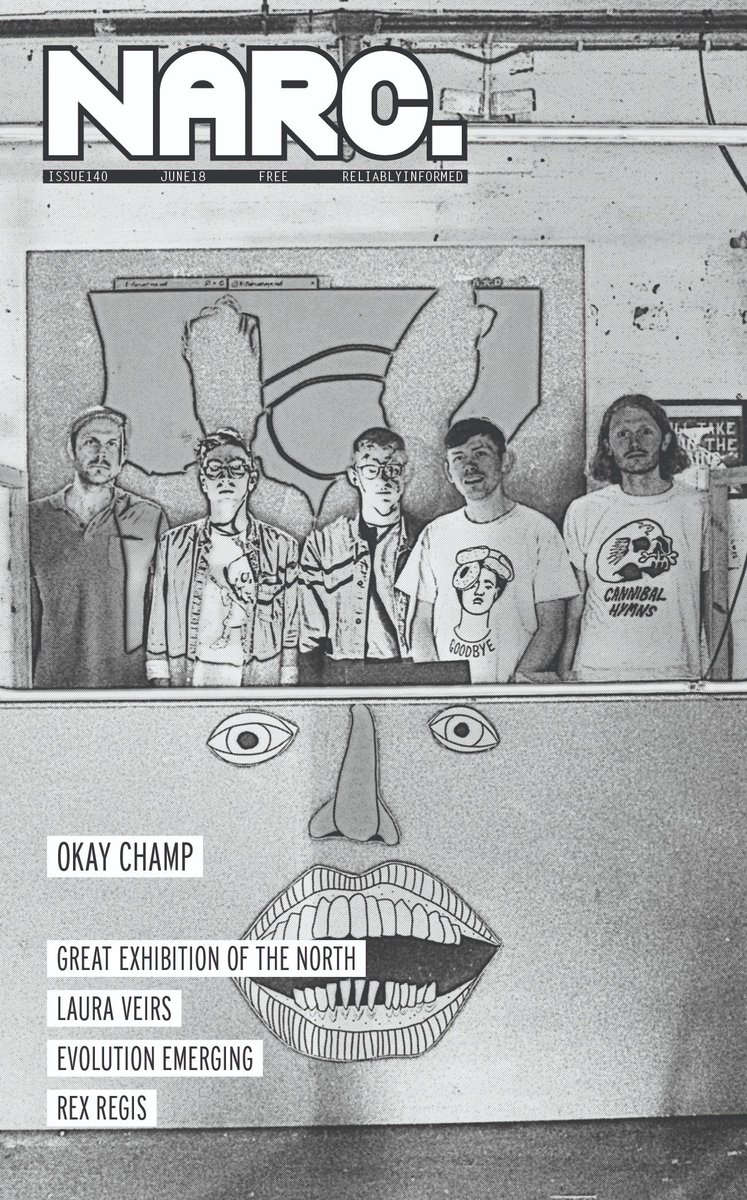 narc_magazine's tweet image. The June issue of NARC. magazine is out now, available from over 200 outlets across the North East! This month’s cover stars are Newcastle noiseniks @OkayChamp, who talk to @_Teggs about two releases this month. Suitably oddball imagery comes courtesy of Wolfgang Paradisio...