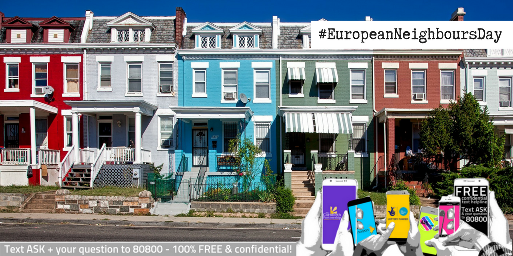 ASKHelpline's tweet photo. "Love thy neighbour"

It is a simple principle: #EuropeanNeighboursDay is an event which occurs every year at the end of May. Any city or social housing organisation is welcome to participate in Neighbours' Day... Find out more here: https://t.co/FM7yOz53Mv 

#Love #Neighbours https://t.co/Cllb6cSlH7