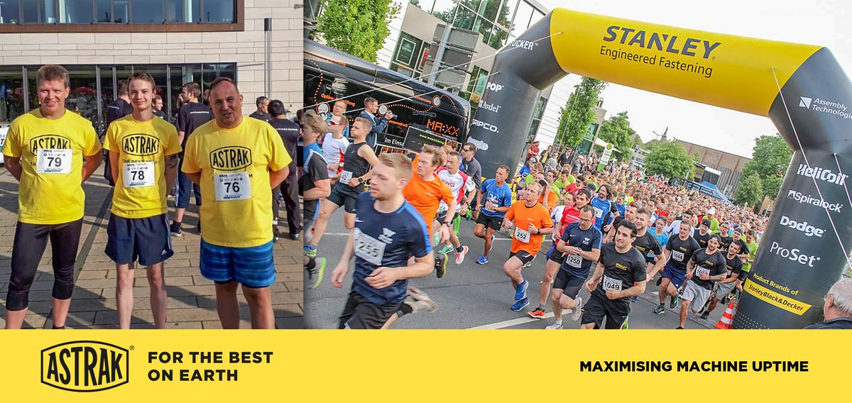 A team of staff at Astrak Germany took part in the 5th Giessen Stanley Tucker Run, the fees from which will go to supporting the youth in the area. Björn, Jan and Thorsten covered 5.5km in their bright yellow Astrak shirts, which seemed to catch a lot of attention! :) #charityrun